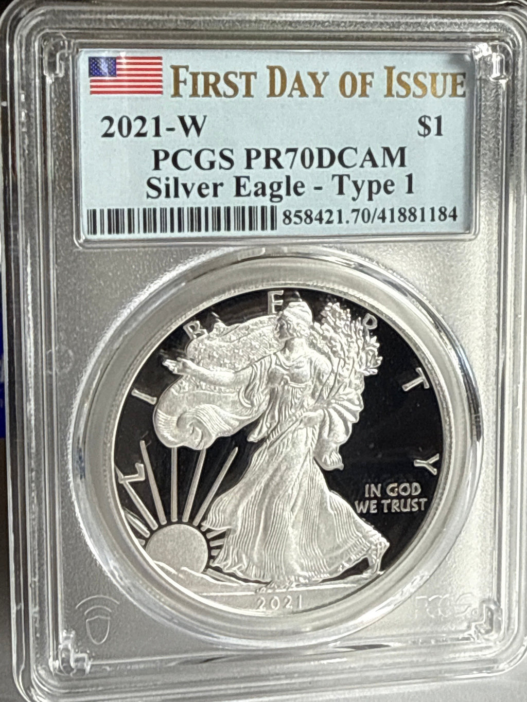 2021-W American Silver Eagle PCGS FS PR70 DCAM Type 1