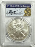 2007-W Burnished American Silver Eagle PCGS SP70 Thomas Cleveland Native Chief Label