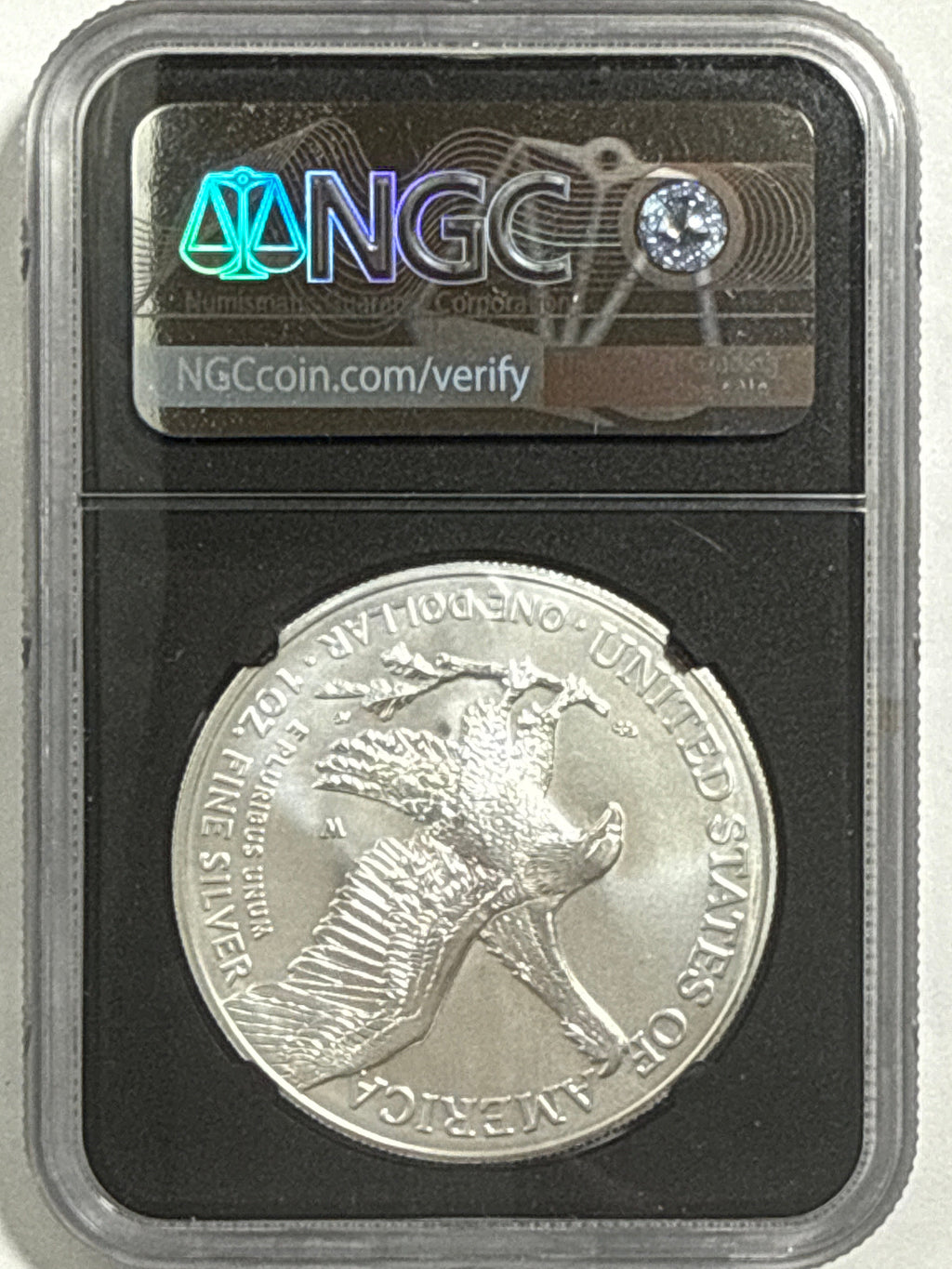 2021- W Burnished American Silver Eagle NGC MS70 FDOI Eagle Landing T-2  Black Label Michael Gaudioso Hand Signed