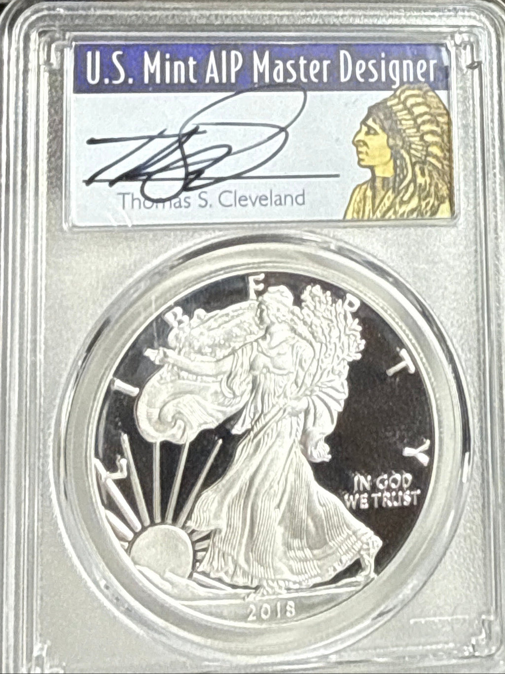 2018-S American Silver Eagle PCGS FS PR70 DCAM T. S. Cleveland