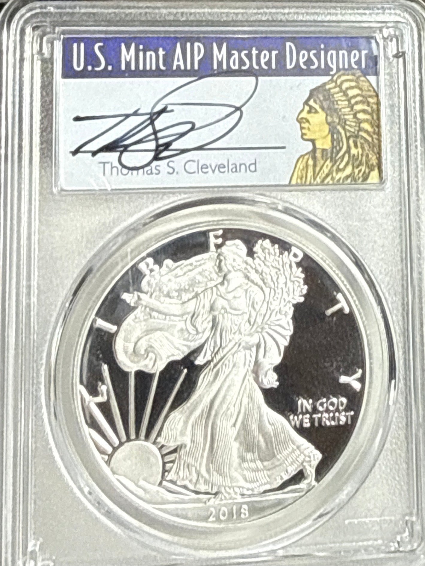 2018-S American Silver Eagle PCGS FS PR70 DCAM T. S. Cleveland