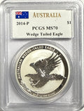 2014-P Australia $1 Silver Wedge-Tail Eagle PCGS MS70 Mercanti