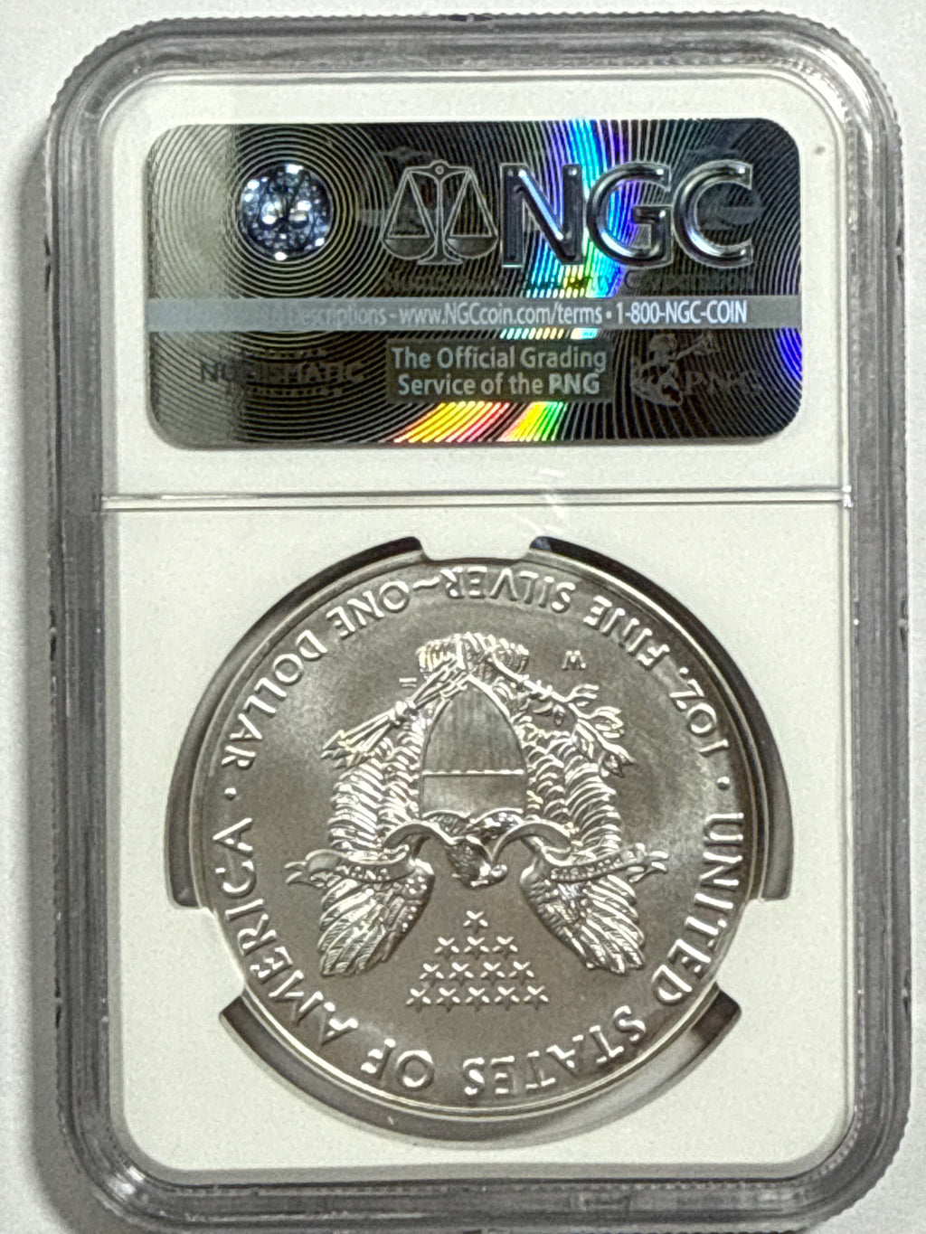 2016-W Burnished American Silver Eagle NGC MS70 FDOI 30th Anniversary Blue Label