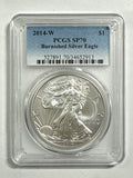 2014-W Burnished American Silver Eagle PCGS SP70