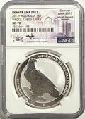 2017P Australia $1 Silver Wedged-Tailed Eagle NGC Denver ANA 2017 MS70