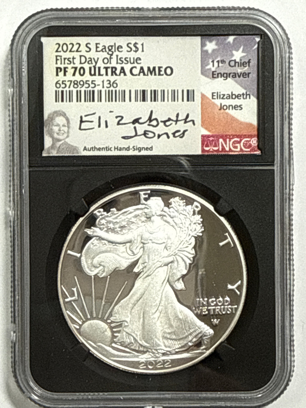 2022-S American Silver Eagle 5-Coin Box Set NGC/PCGS FDOI PF70 UCAM/PR70 DCAM Mercant/Gaudioso/Jones/Ryder/Damstra