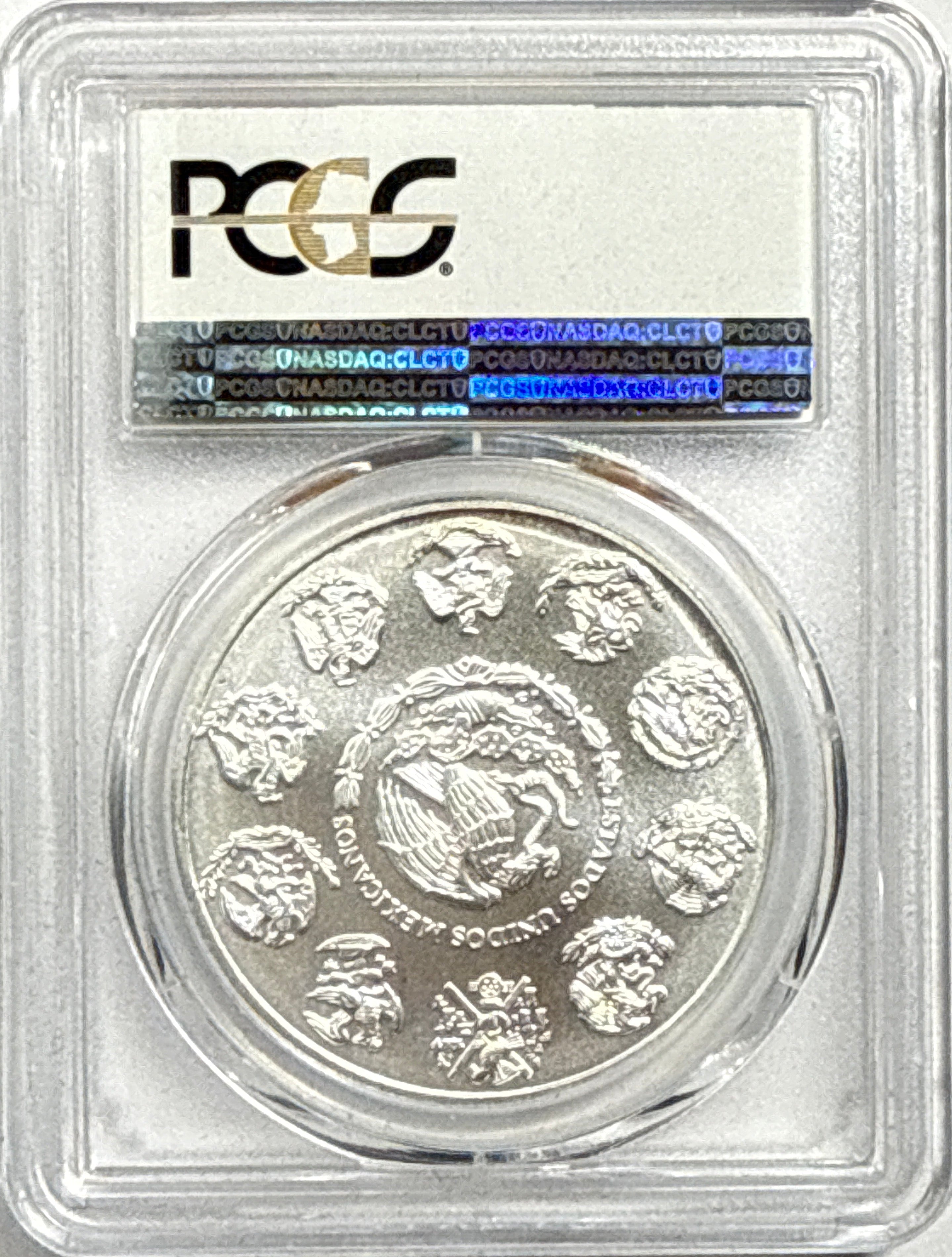 2019-Mo Mexico Silver Libertad 1 Onza PCGS FS MS70 Flag Top Label