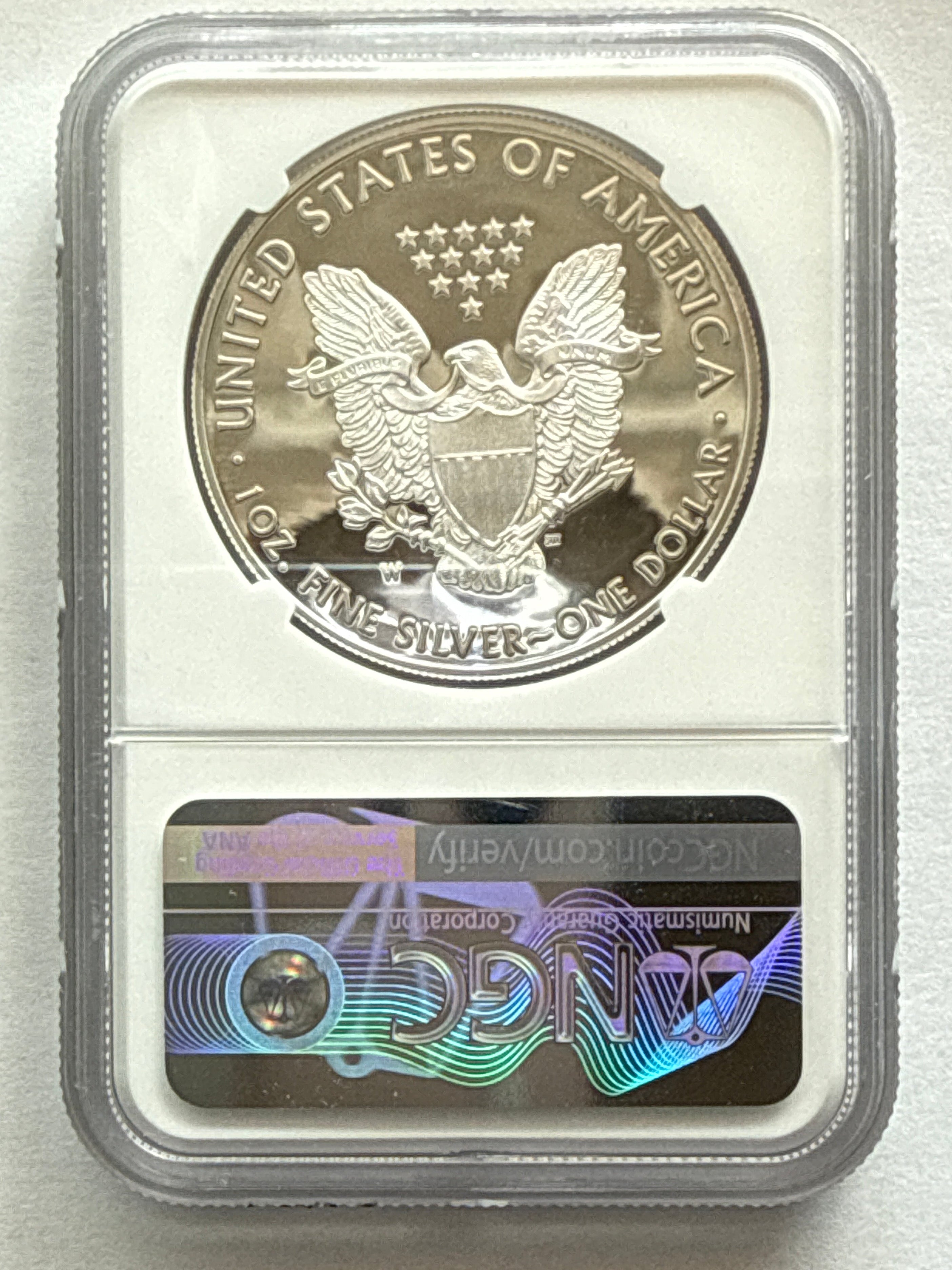 2020-S American Silver Eagle NGC 1 oz PF70 UCAM FDOI J. Mercanti  Engraver Label