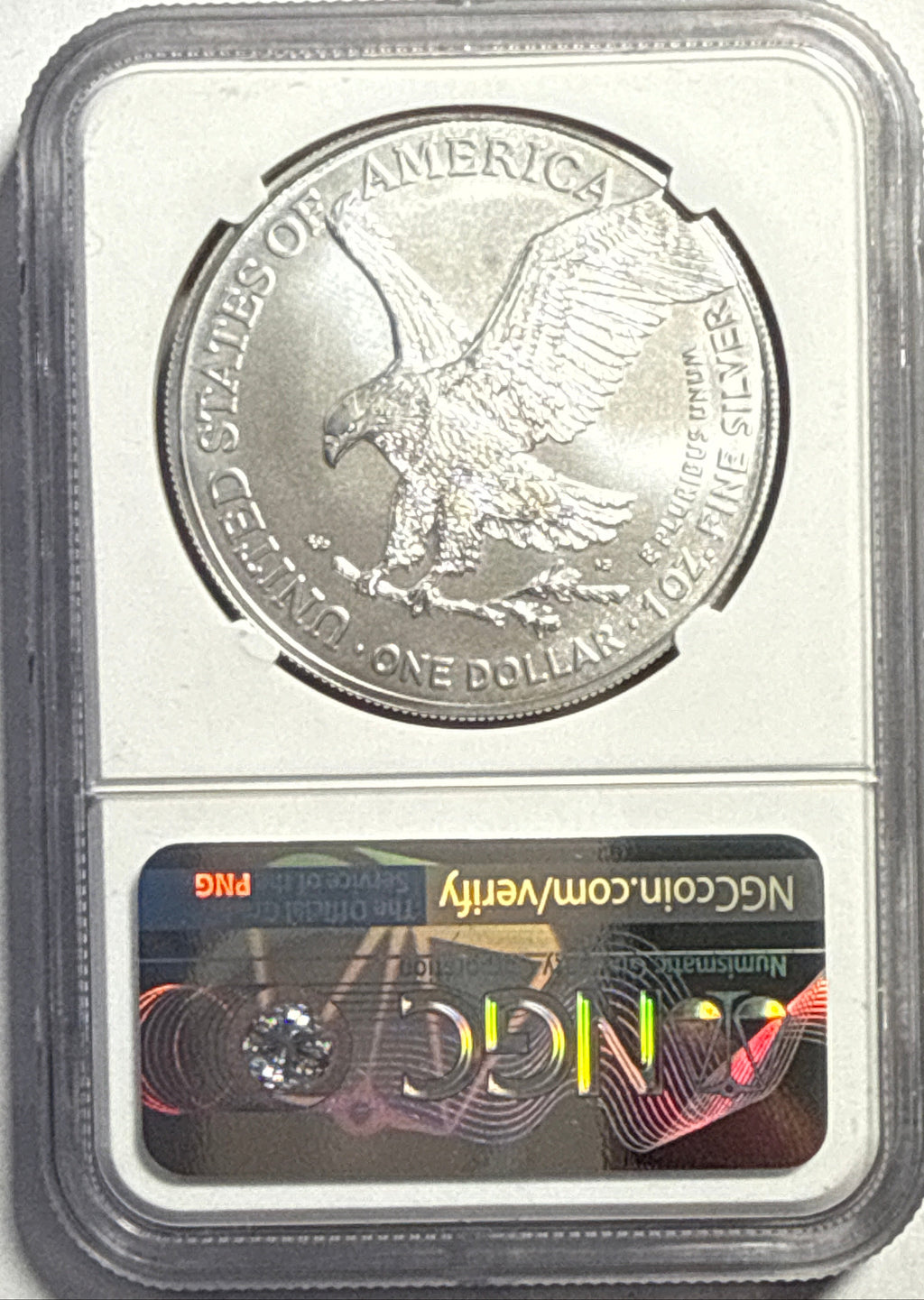 2021 American Silver Eagle $1 NGC Eagle Landing T-2 ER MS70 Mercanti Hand-Signed.