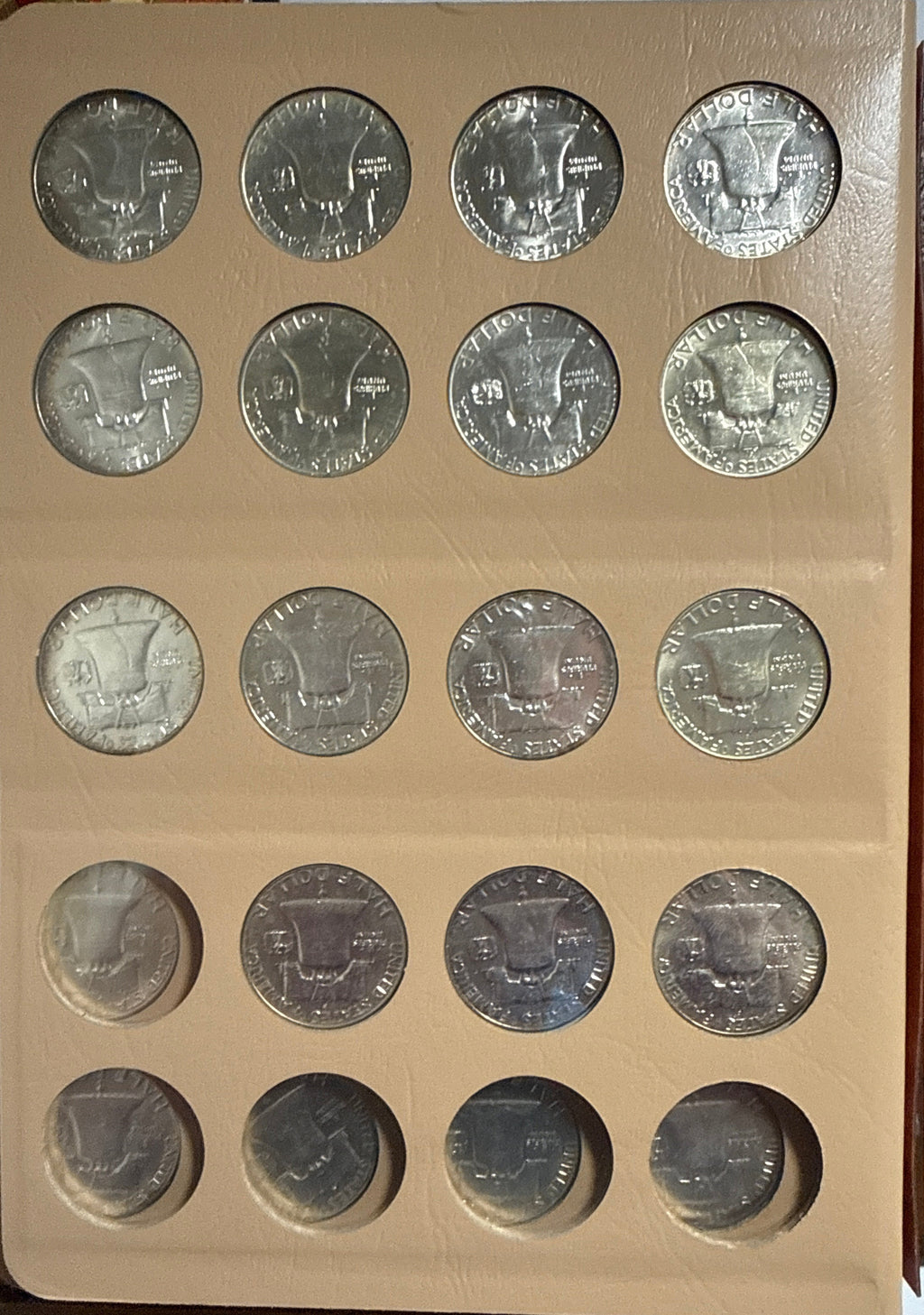 1948-1963-D,P,S  American Franklin Silver Half Dollar Complete Set 35 coins  in Dansco COA 90 % silver.