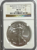 2014-W Burnished American Silver Eagle 1 oz MS70 NGC