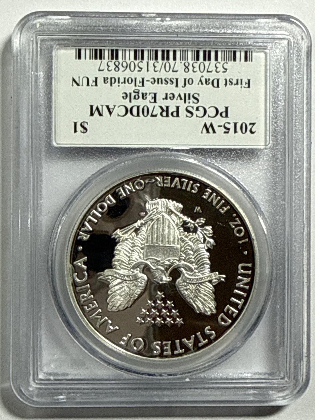 2015-W American Silver Eagle PCGS PRF70 DCAM FDOI 3 Coin Location Set-Florida Fun /Washington DC/PhiladelphiaMercanti