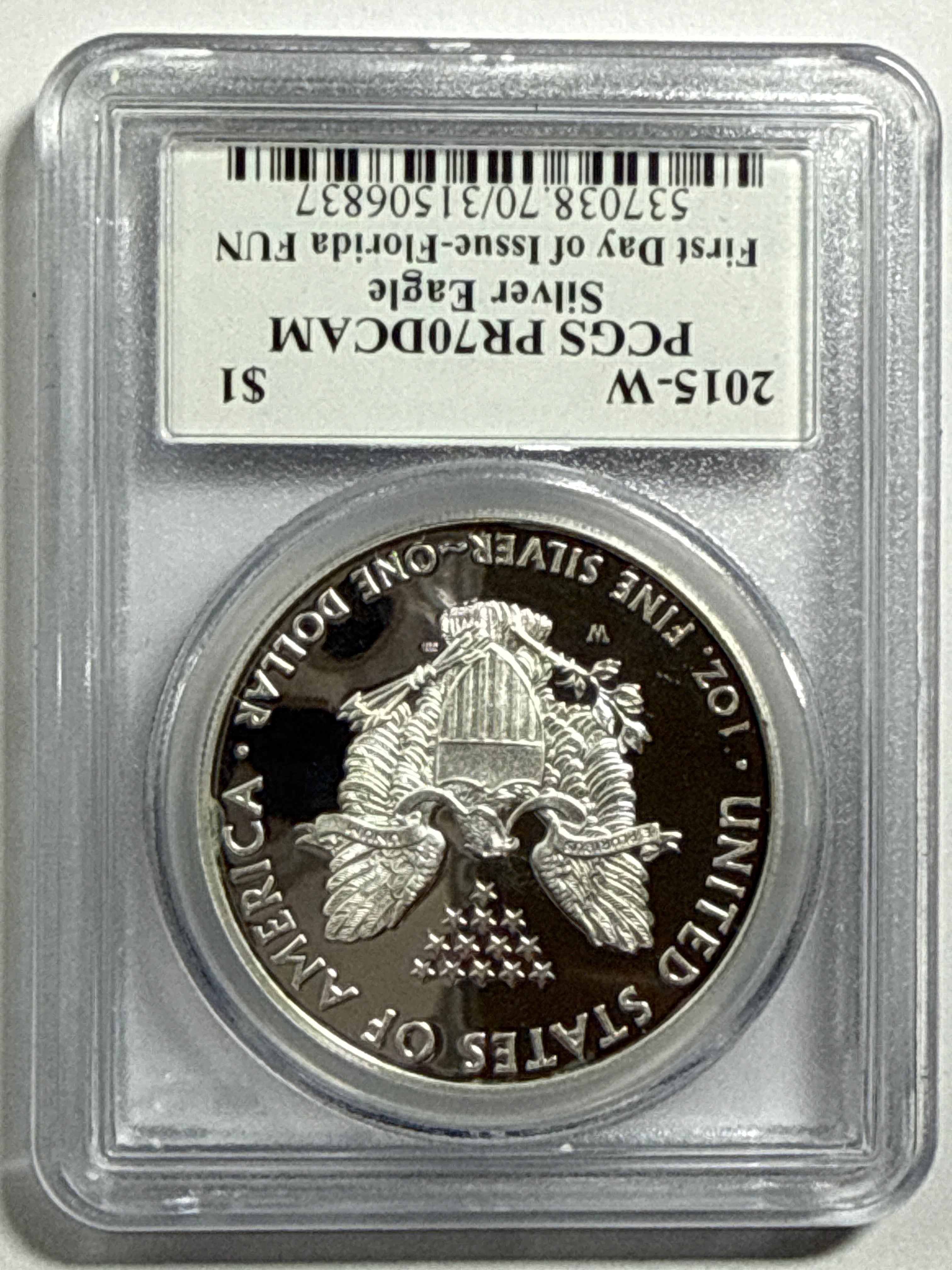2015-W American Silver Eagle PCGS PRF70 DCAM FDOI 3 Coin Location Set-Florida Fun /Washington DC/PhiladelphiaMercanti