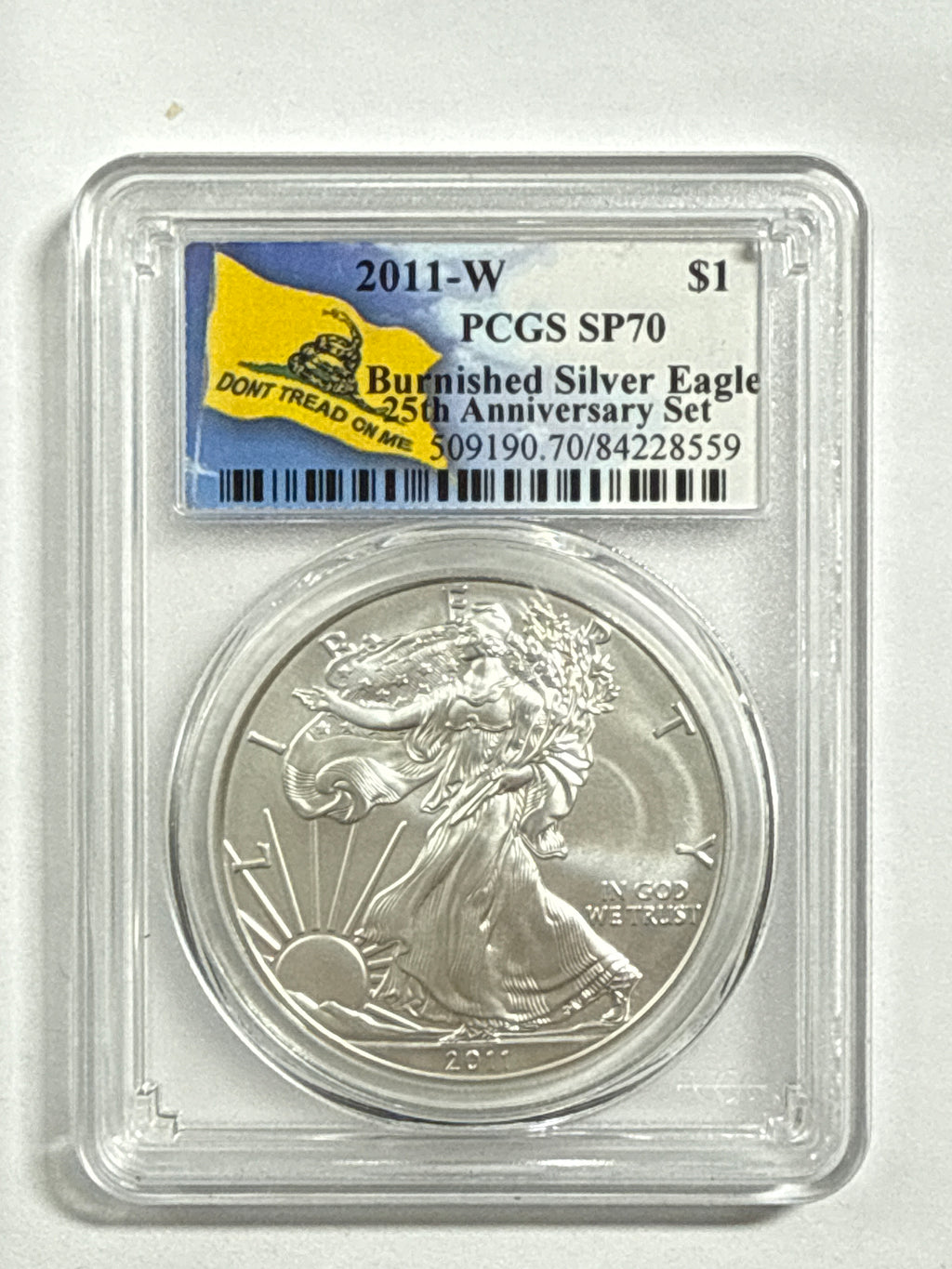 2011-W Burnished American Silver Eagle PCGS MS70 Firtst Strike 25th Anniv Set