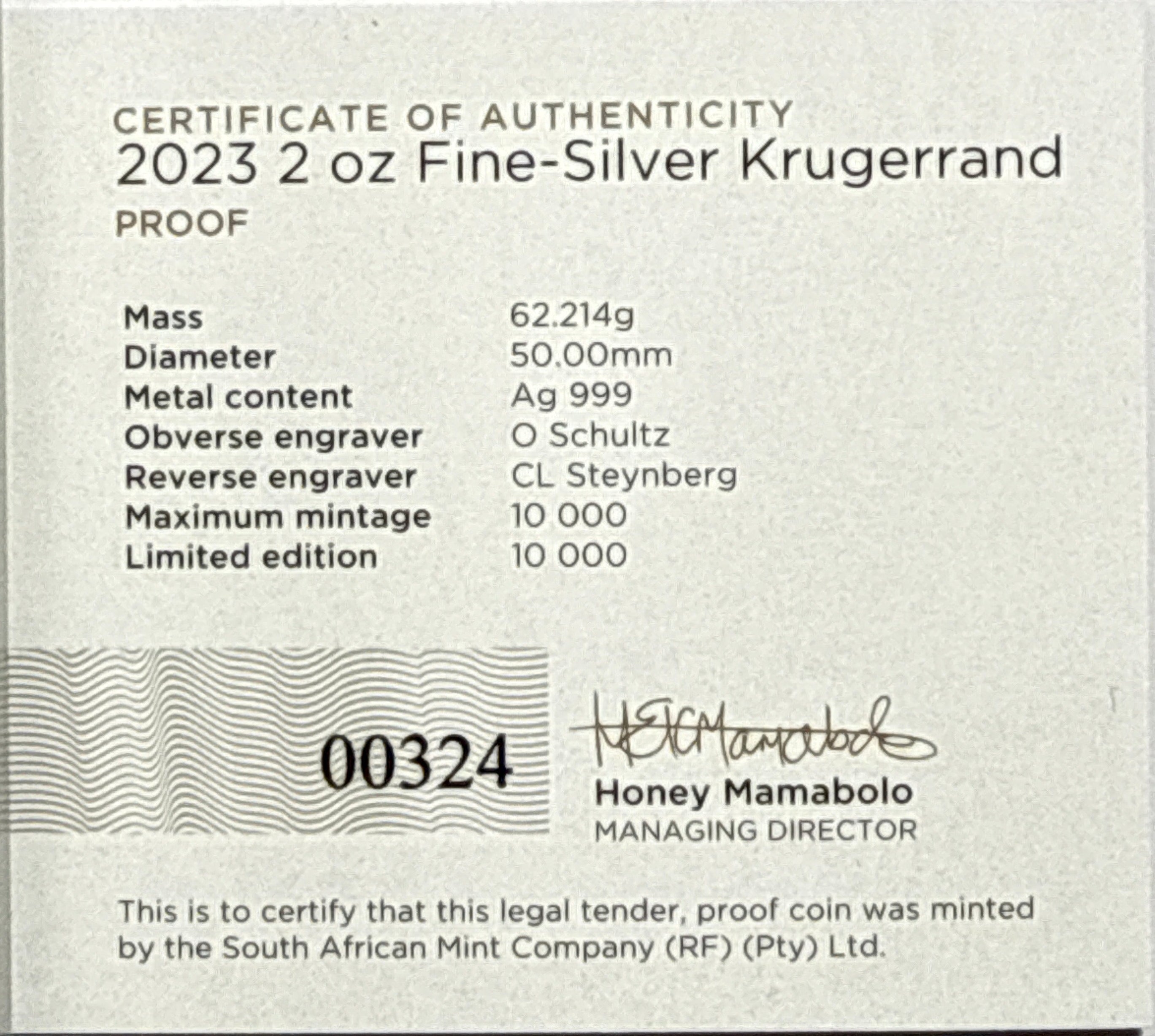 2023 South Africa S2KR Kuygerand NGC FDI PF70 UCAM