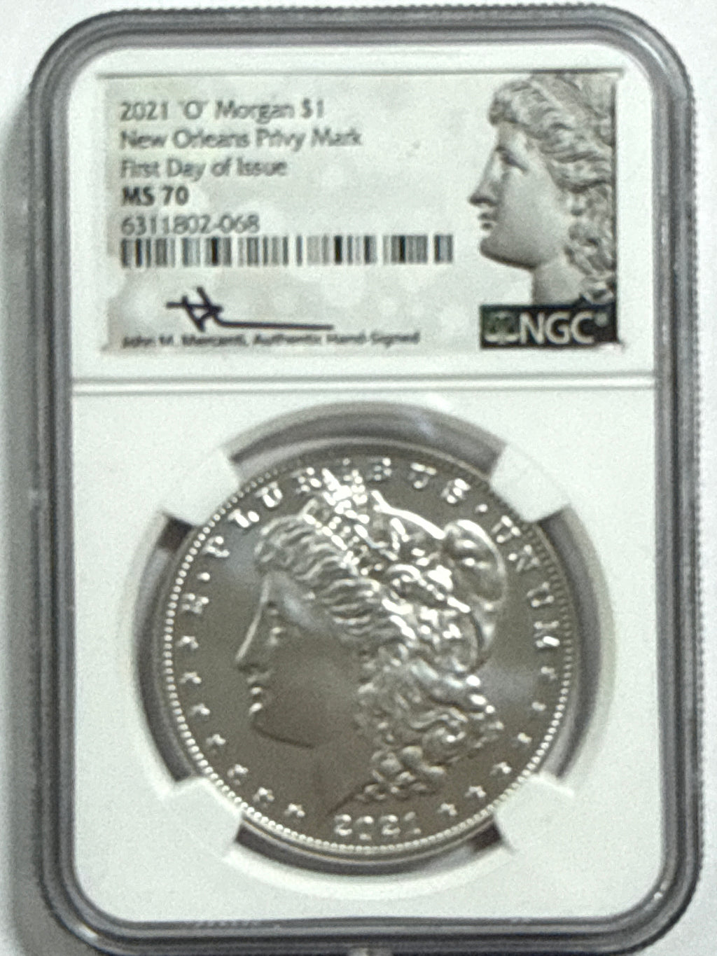 2021-CC/D/O/P/S Morgan/Peace Silver Dollar 6 Piece Set NGC MDS70 FDOI Mercanti Habd Signed