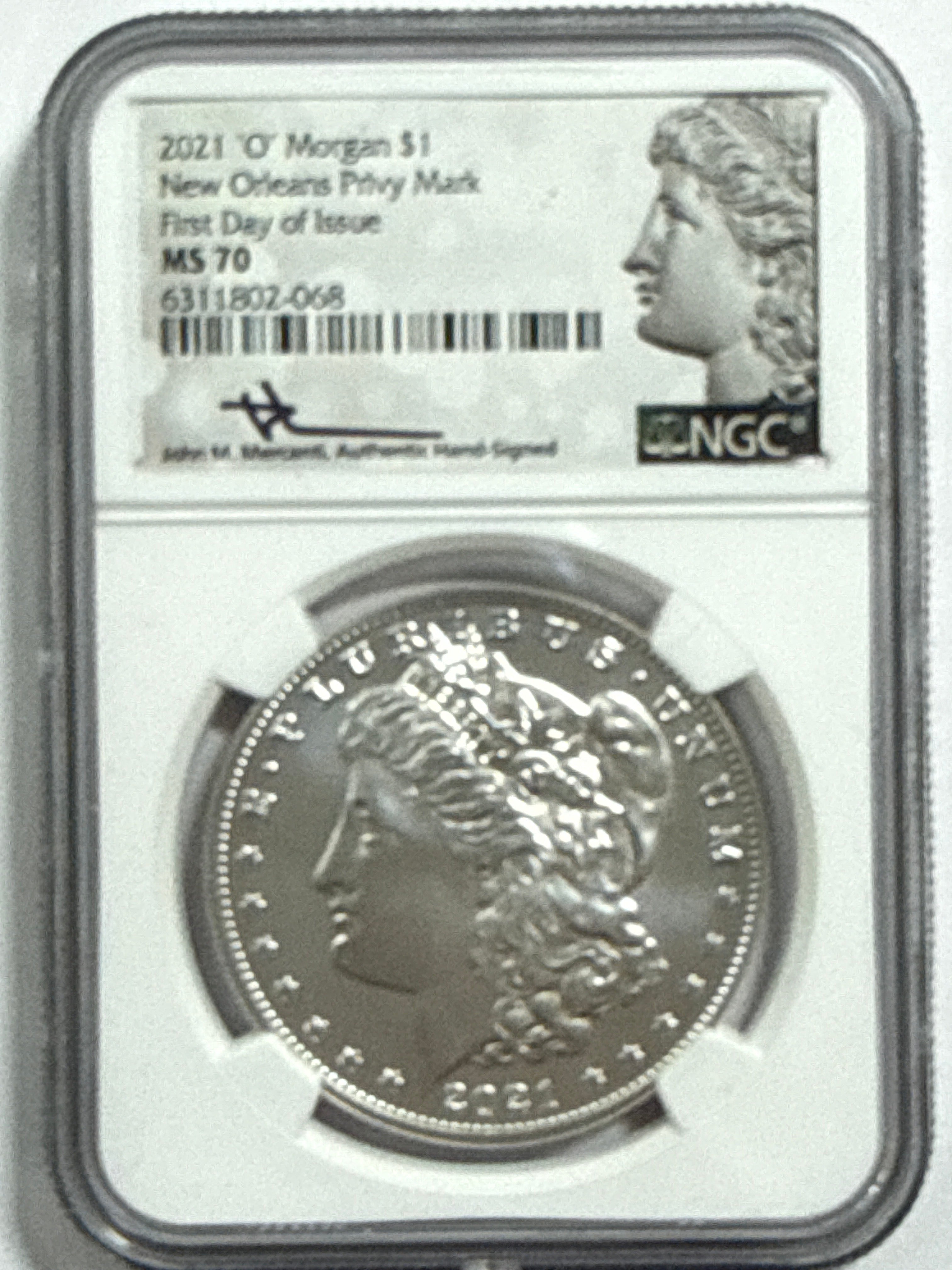 2021-CC/D/O/P/S Morgan/Peace Silver Dollar 6 Piece Set NGC MDS70 FDOI Mercanti Habd Signed