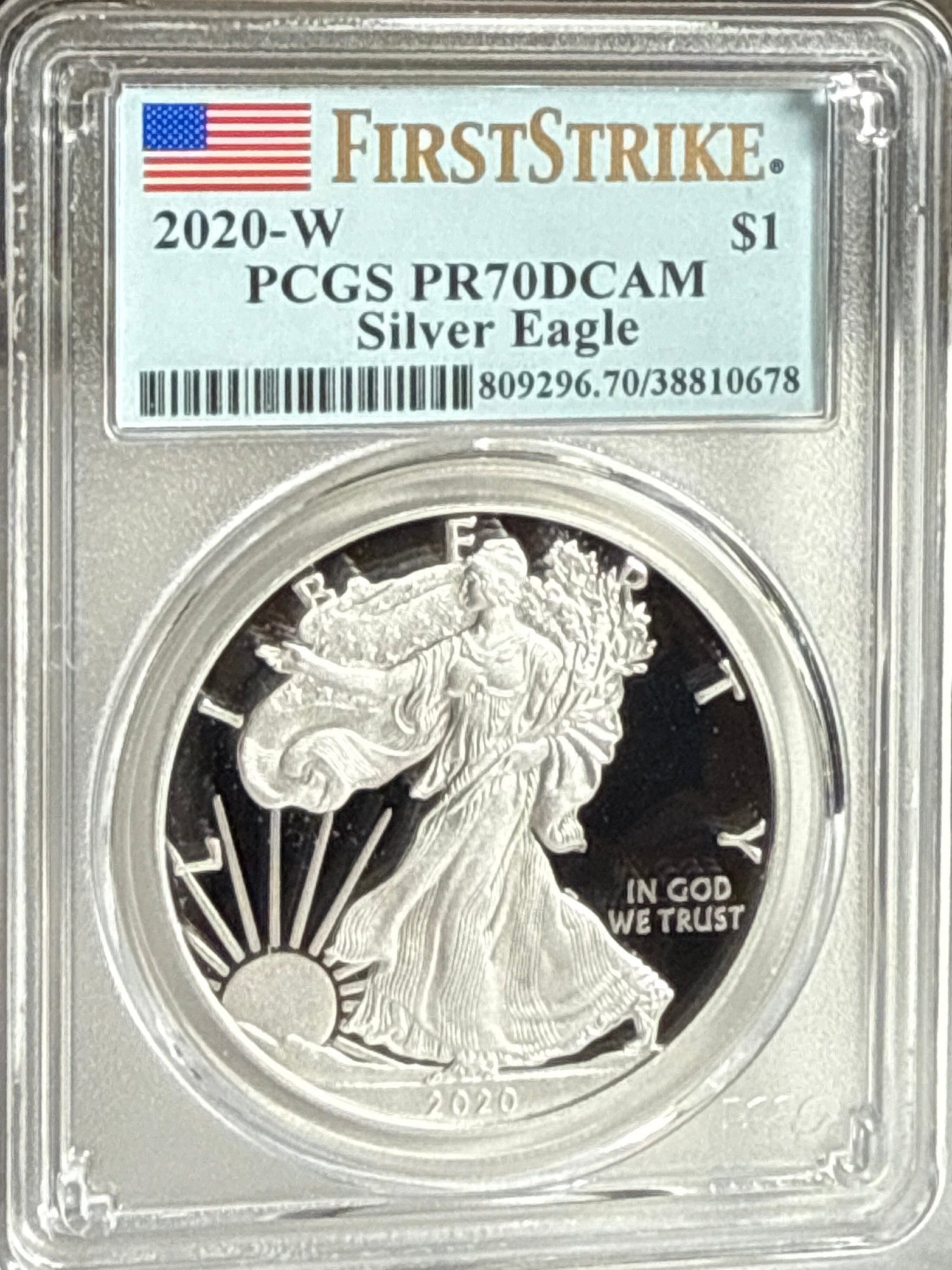 2020-W American Silver Eagle PCGS FS PR70 DCAM