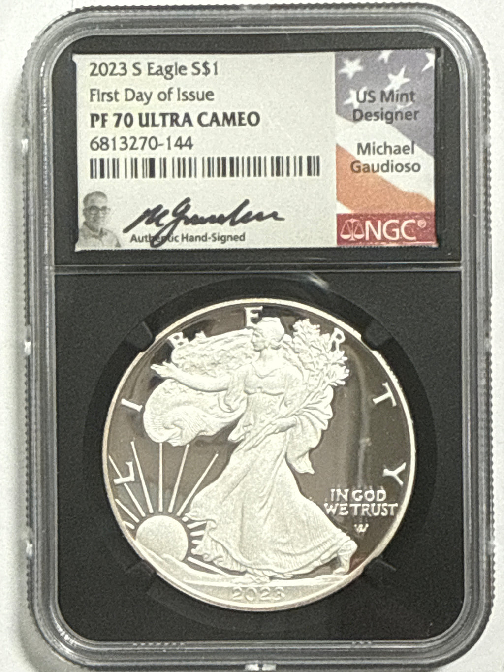 2023-S American Silver Eagle 5_coin Box Set NGC/PCGS FDOI PF70 UCAM/PR70 DCAM Mercant/Gaudioso/Jones/Ryder/Damstra