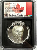 2021 Canada $25 Silver Buffalo NGC Extra High Relief First Day of Production FDI PF70 UCAM Susan Taylor Hand Signed
