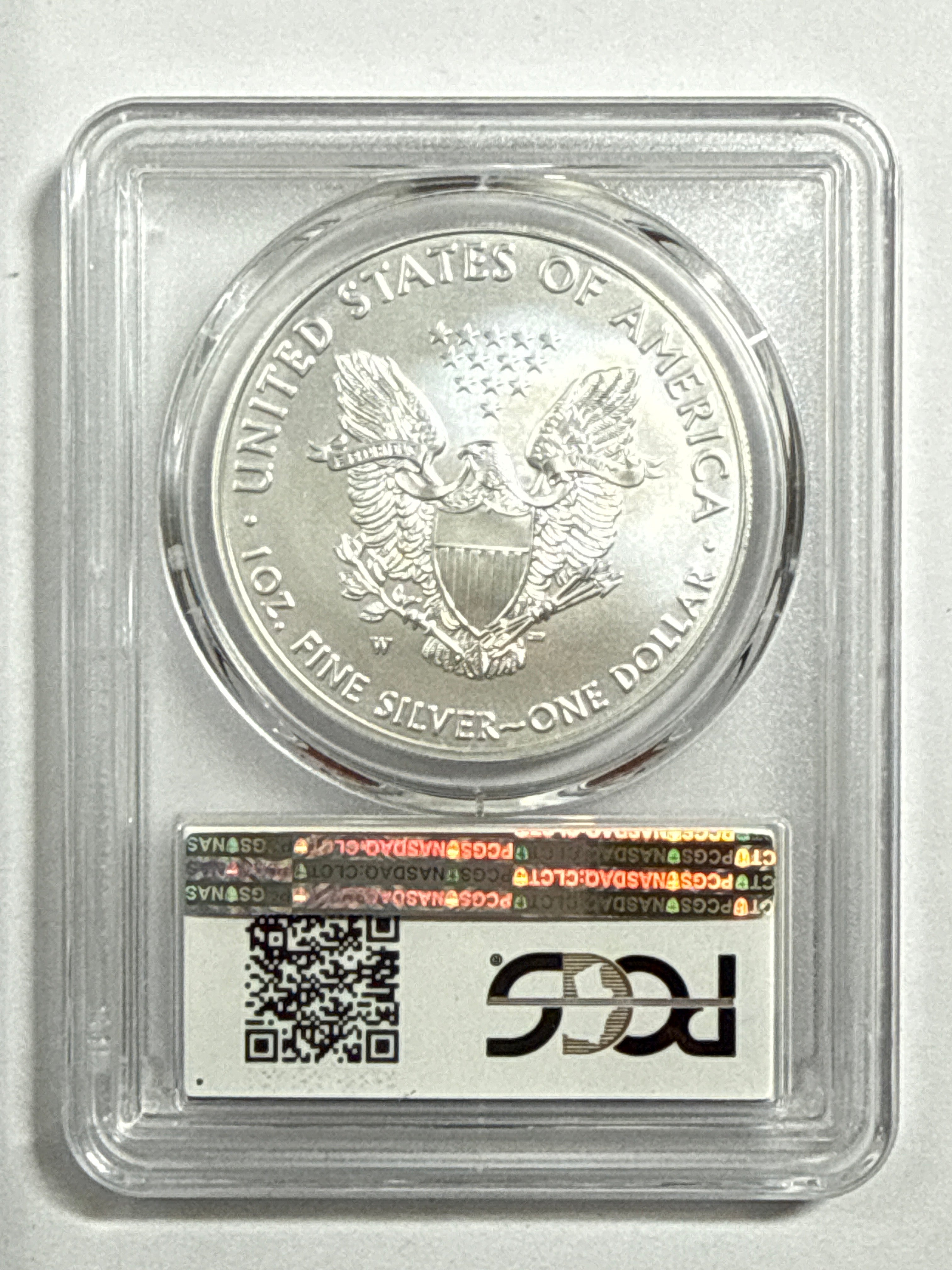 2019-W Burnished American Silver Eagle PCGS SP70 First Strtike WP Label