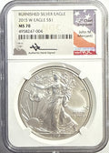2015-W Burnished American Silver Eagle $1 NGC MS70 Mercanti Hand-Signed