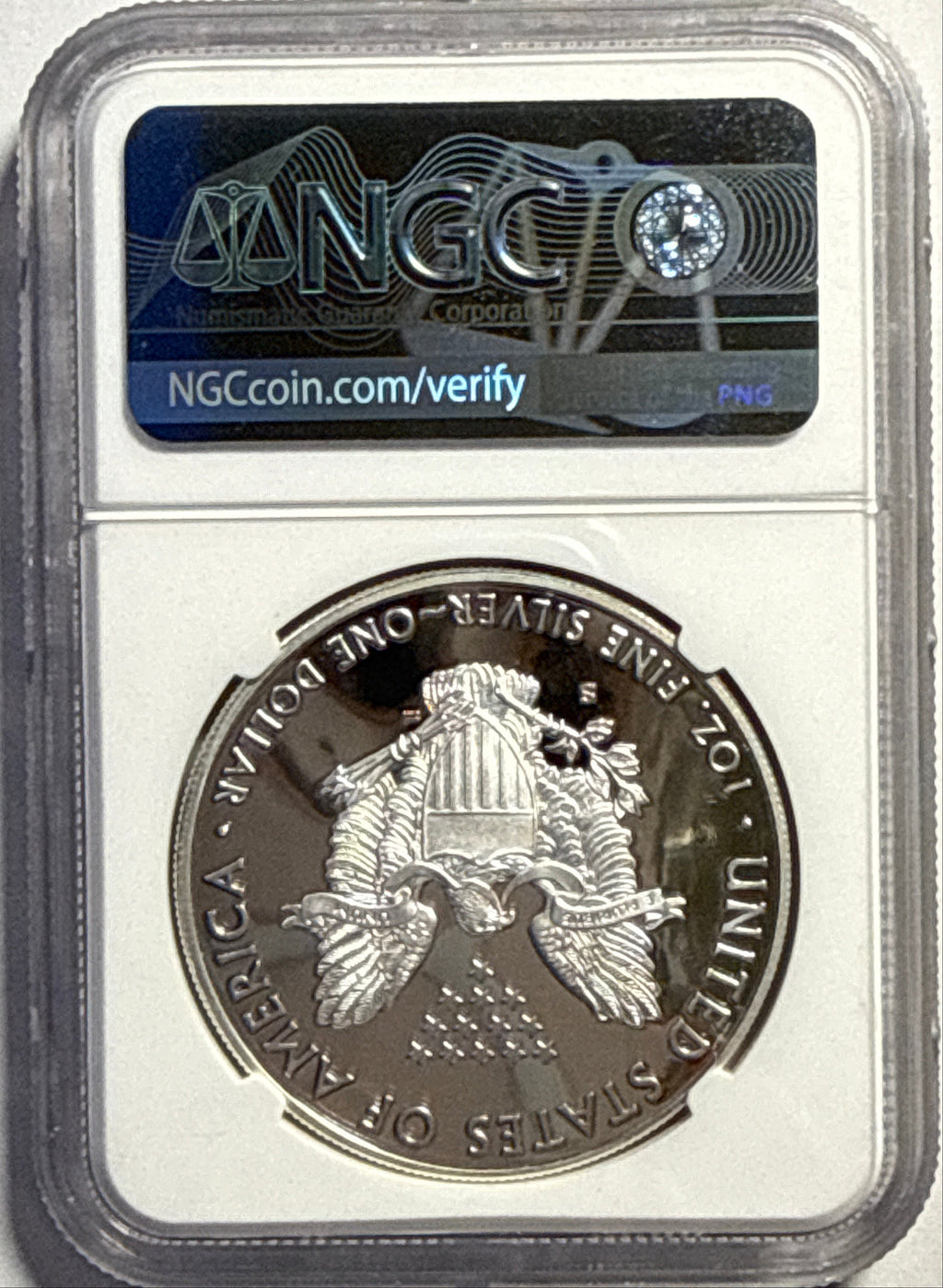 2018-S American Silver Eagle $1 NGC First Day-Washington. PF70 UCAM Mike Castle Hand-Signed.