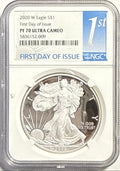 2020-W American Silver Eagle $1 NGC FDI PF70 UCAM Blue Label