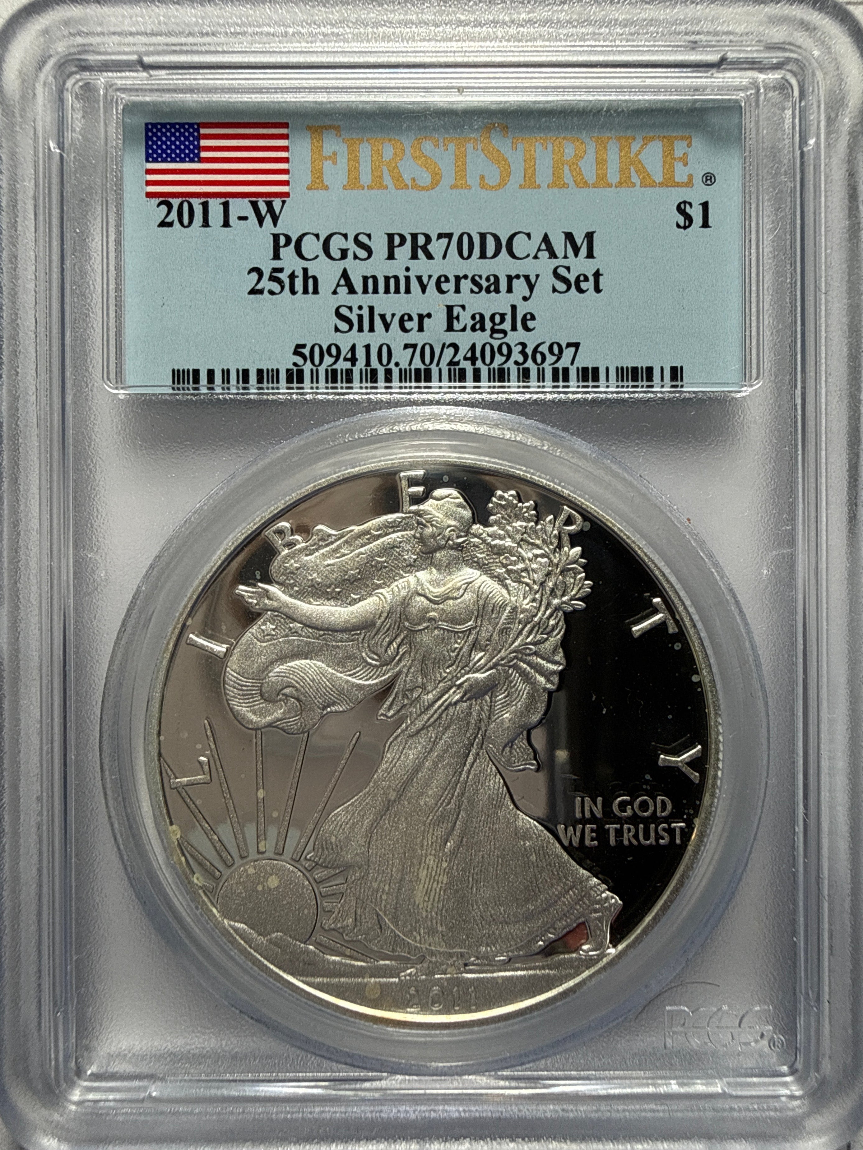 2011-W American Silver Eagle PCGS FS PR70 DCAM  25th Anniversary Set