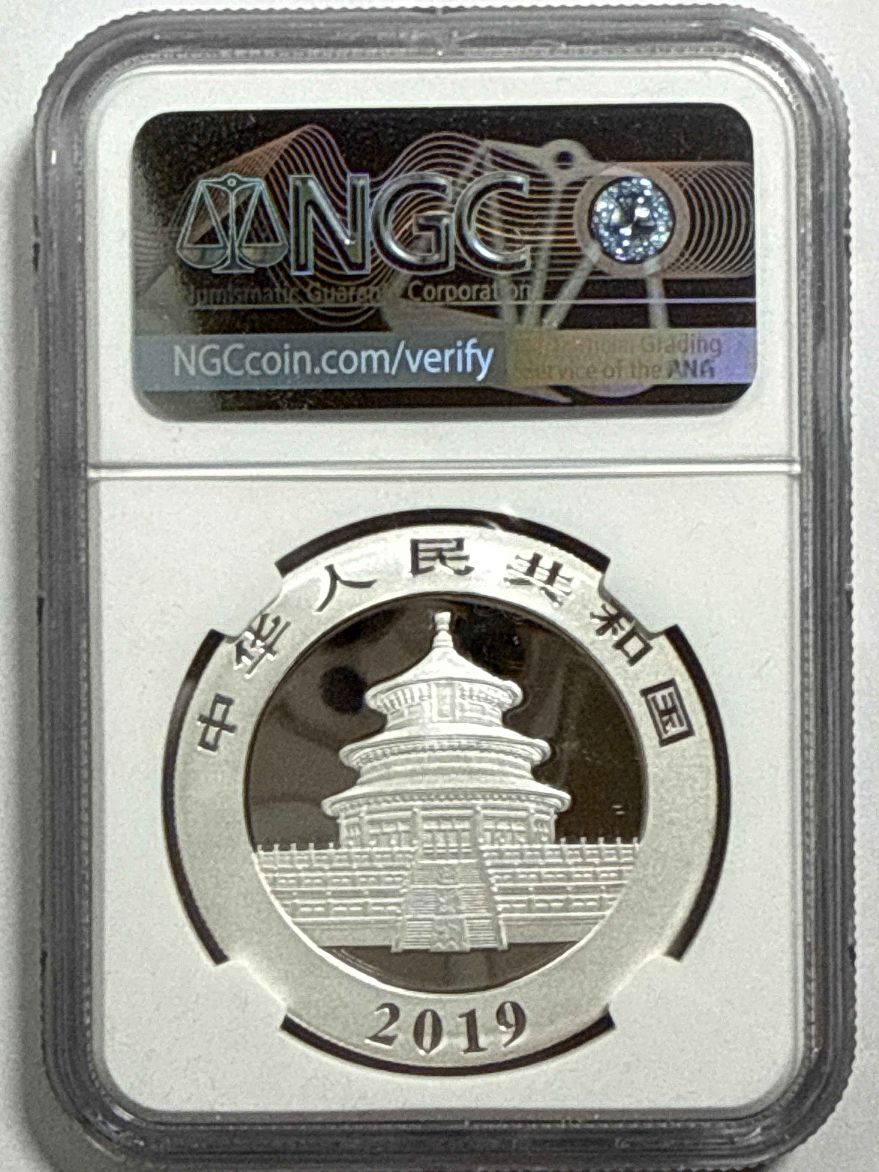 2019 China Silver Panda 10 Yuan NGC Early Release MS70 Flag Label