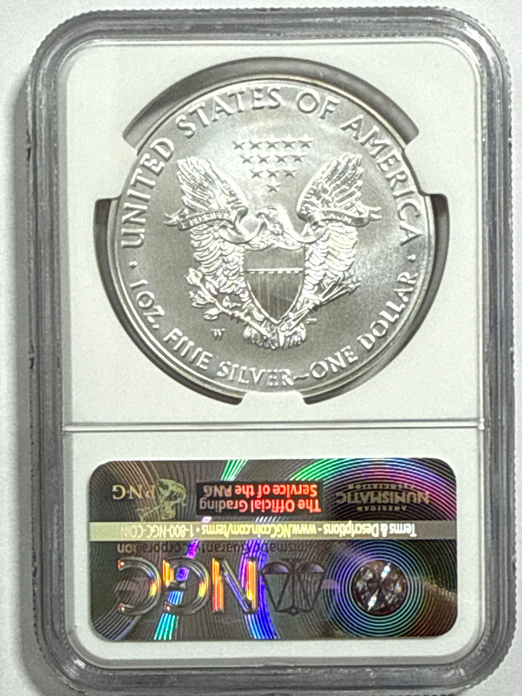 2016-W Burnished American Silver Eagle NGC MS70 FDOI 30th Anniversary Blue Label