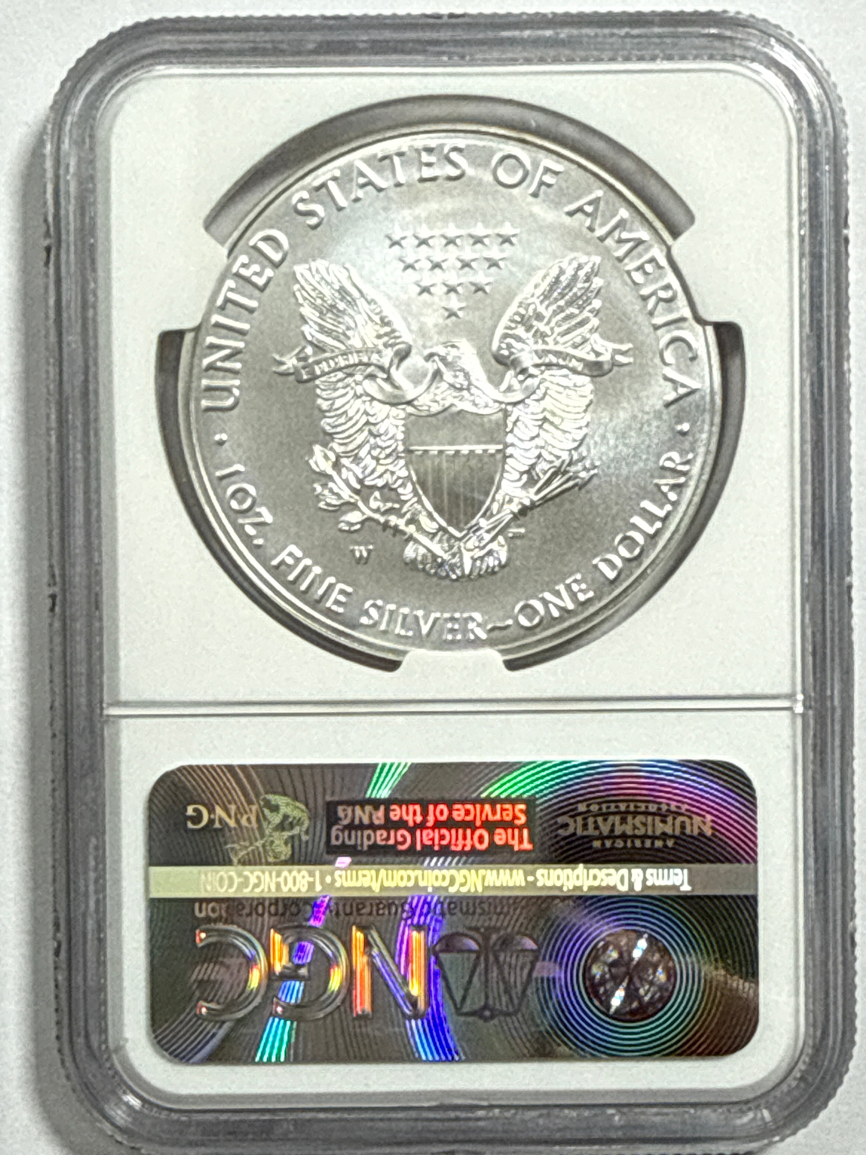 2016-W Burnished American Silver Eagle NGC MS70 FDOI 30th Anniversary Blue Label