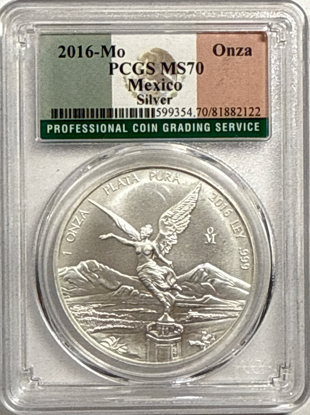 2016-Mo Mexico Silver Libertad 1 Onza PCGS MS69