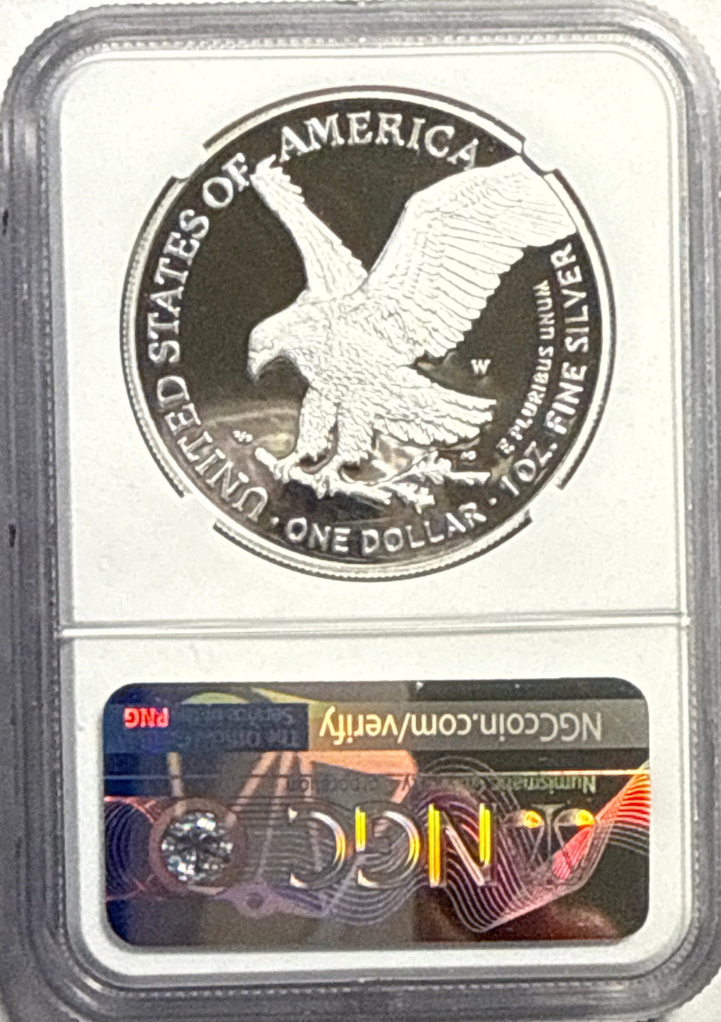 2021-W American Silver Eagle $1 Eagle Landing T-2 NGC ADV REL PF70 UCAM Michael Gaudioso Hand-Signed.