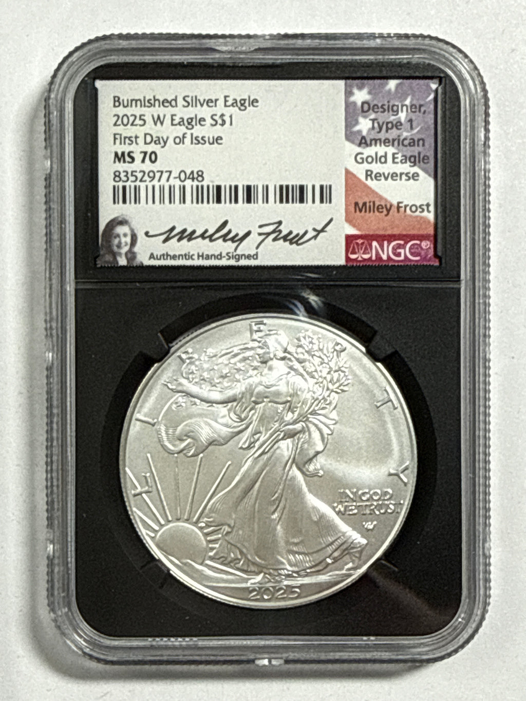 2025-W Burnished American Silver Eagle 5 Piece Set NGC MS70 FDOI Mercanti/Gaudioso/Ryder/Frost/Damstra with sisplay box