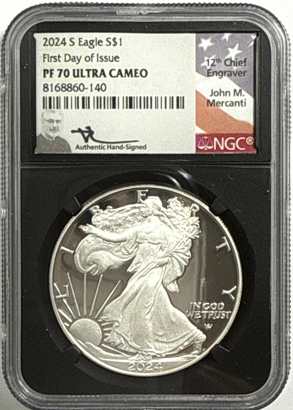 2024-S American Silver Eagle 5 Coin Set NGC FDOI PF70 UCAM/PR70 DCAM Gaudioso/Mercanti/Ryder/Frost/Damstra