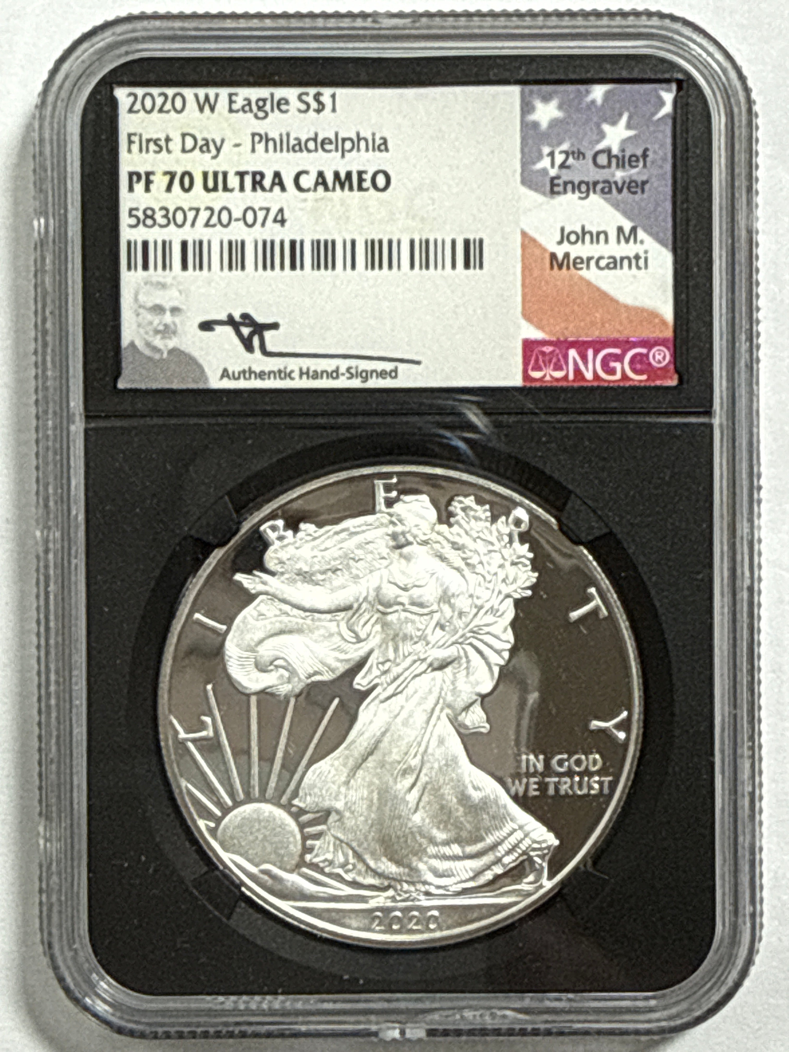 2020-W American Silver Eagle 9 Piece Set NGC PF70 UCAM First Day - Denver/Philadelphia/Washington Mercanti/Moy/Jones