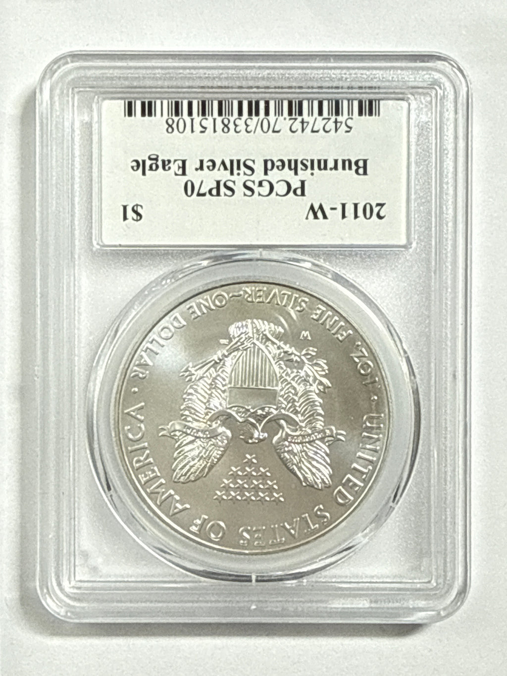 2011-W Burnished American Silver Eagle PCGS SP70 Edmund Moy