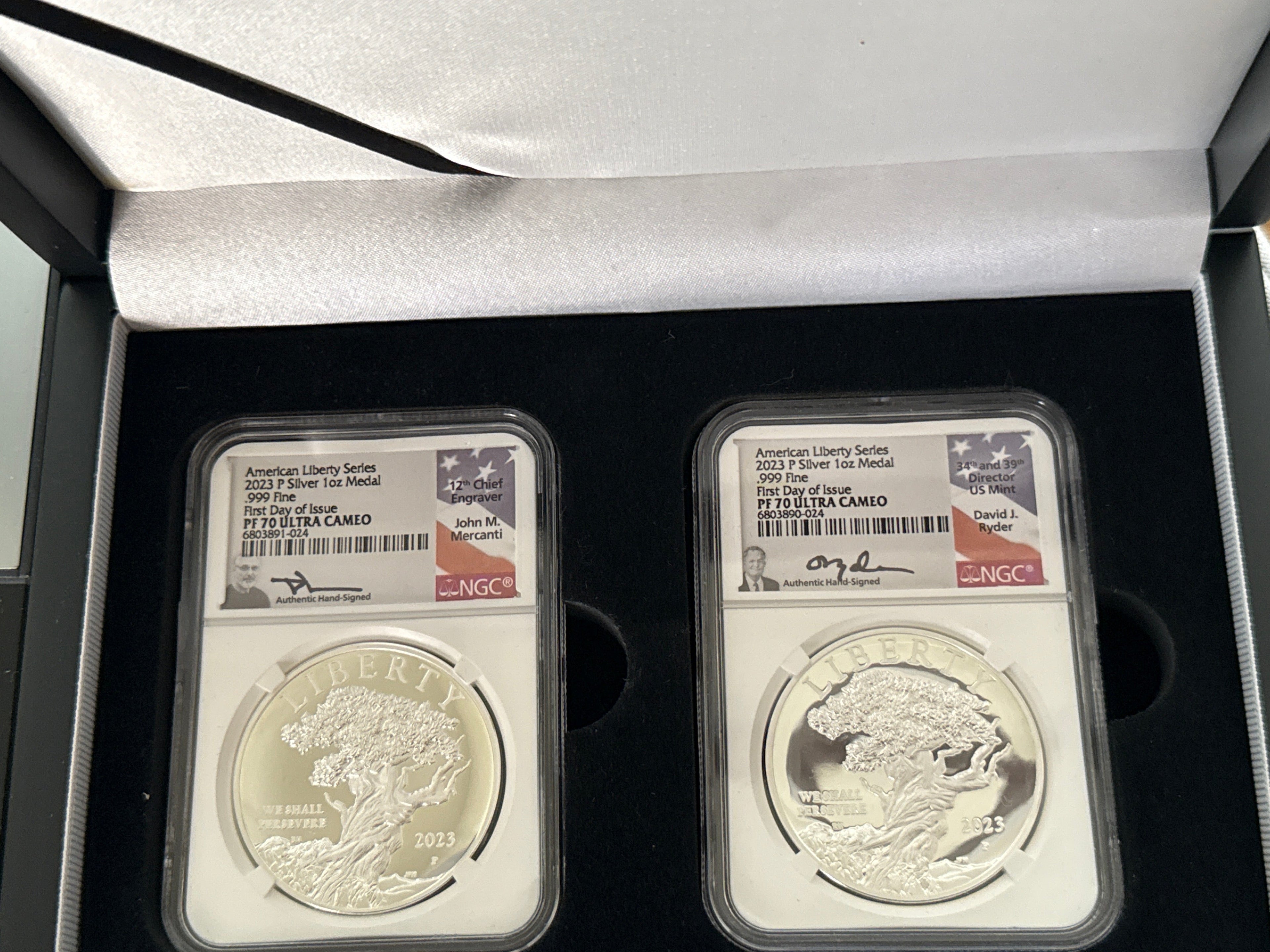 2023-P American Silver Eagle American Liberty Series 2 Coin Set NGC FDOI PF70 U CAM Mercant/Ryder