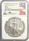 2013-W Burnished American Silver Eagle $1 NGC MS70 Mercanti Hand-Signed