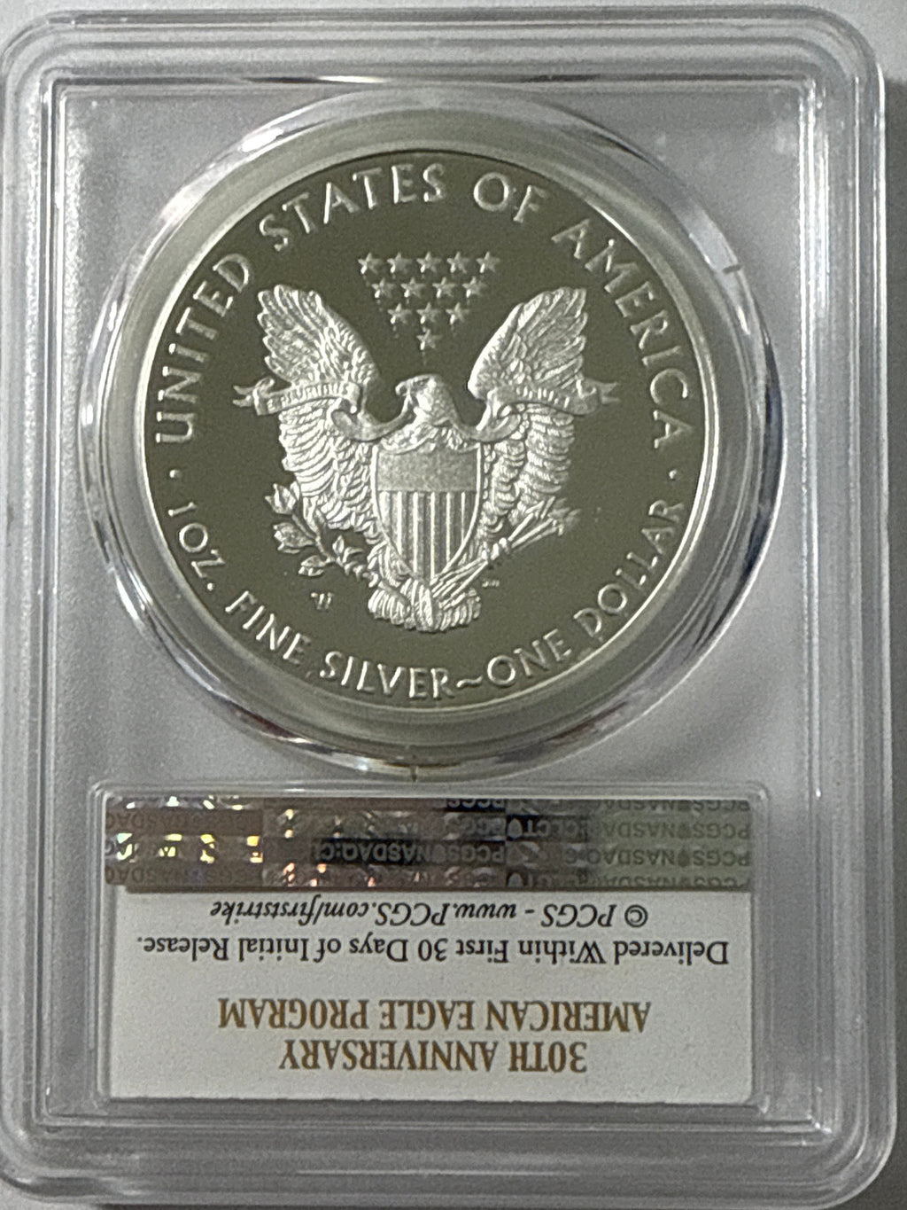 2016-W American Silver Eagle PCGS FS PR70 DCAM  30th Anniversary Lettered Edge