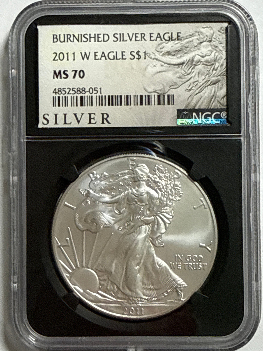 2011-W Burnished American Silver Eagle NGC MS70 Black Label