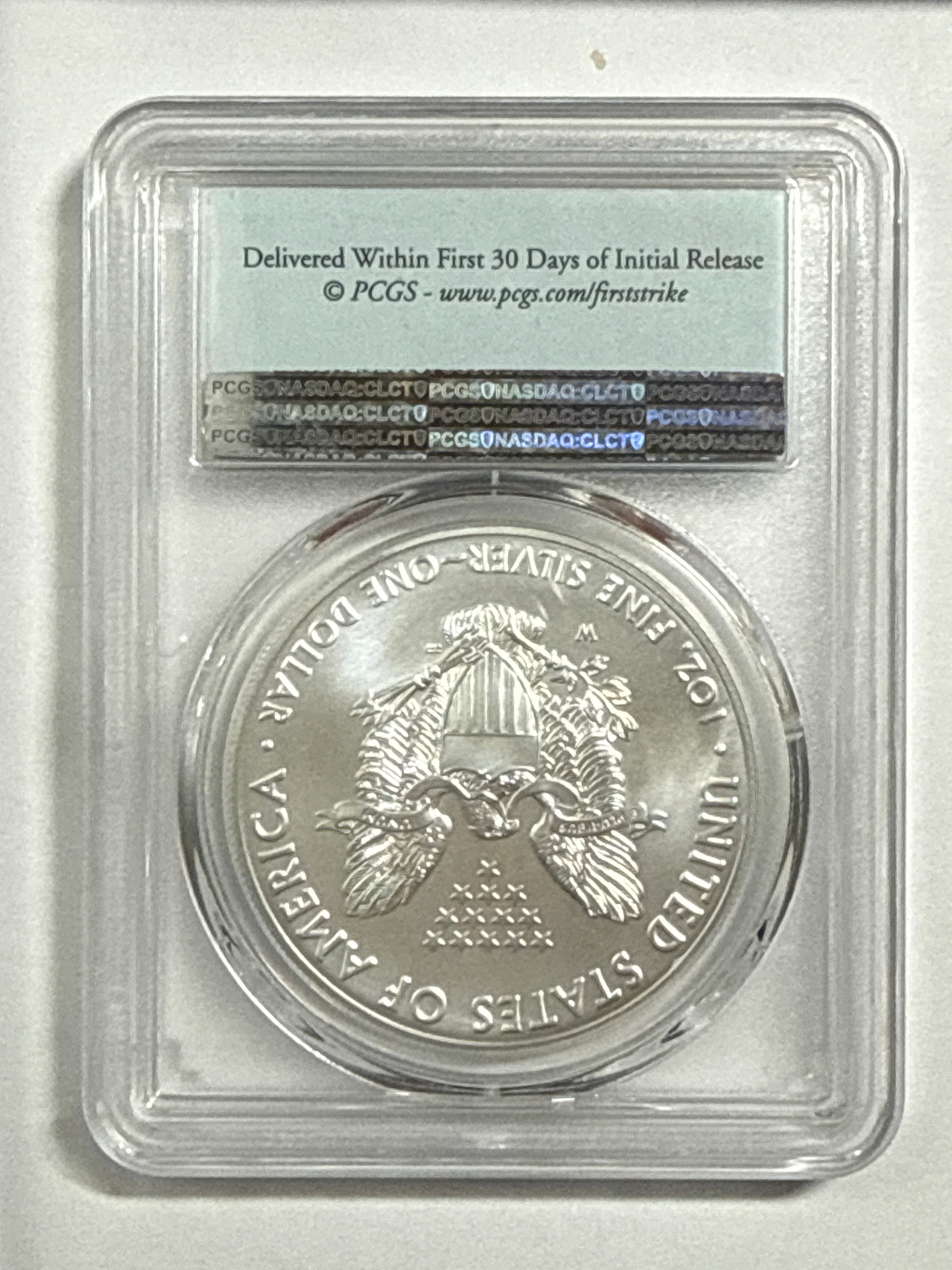 2018-W Burnished American Silver Eagle PCGS SP70 FS Flag Label