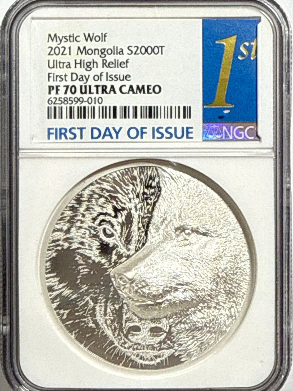 2021 Mongolia Silver Mystic Wolf 500T/1000T/2000T NGC 3-Coin Box Set Ultra High Relief FDI PF70 UCAM