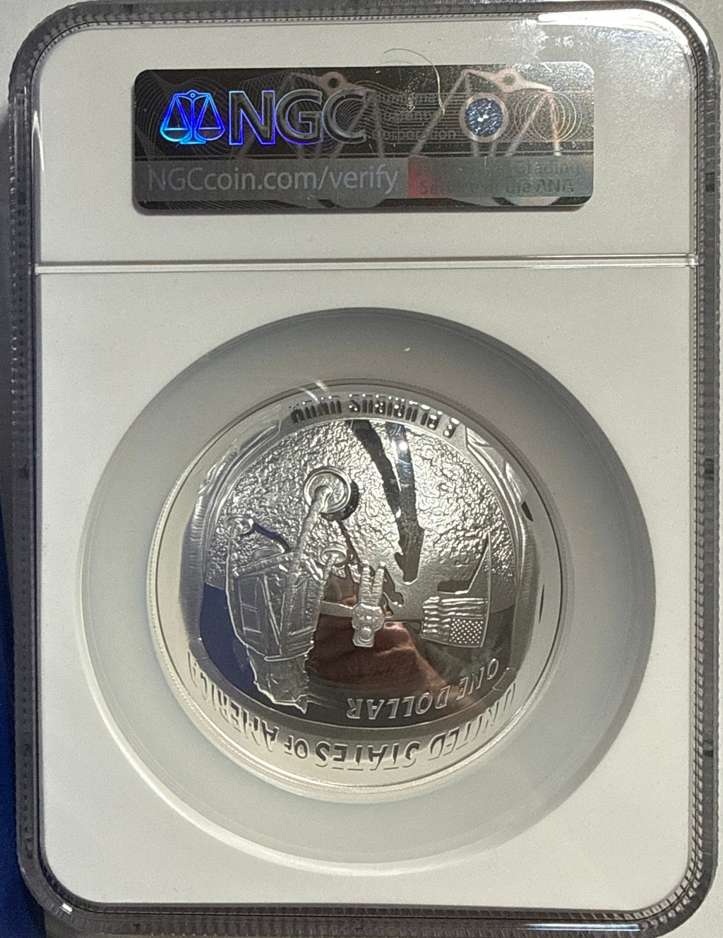 Vintage Vault: 2019-P Apollo 11 50th Anniv 5 oz .999 $1 NGC First 5 oz Commemorative PF70 UCAM Thomas Uram Hand Signed