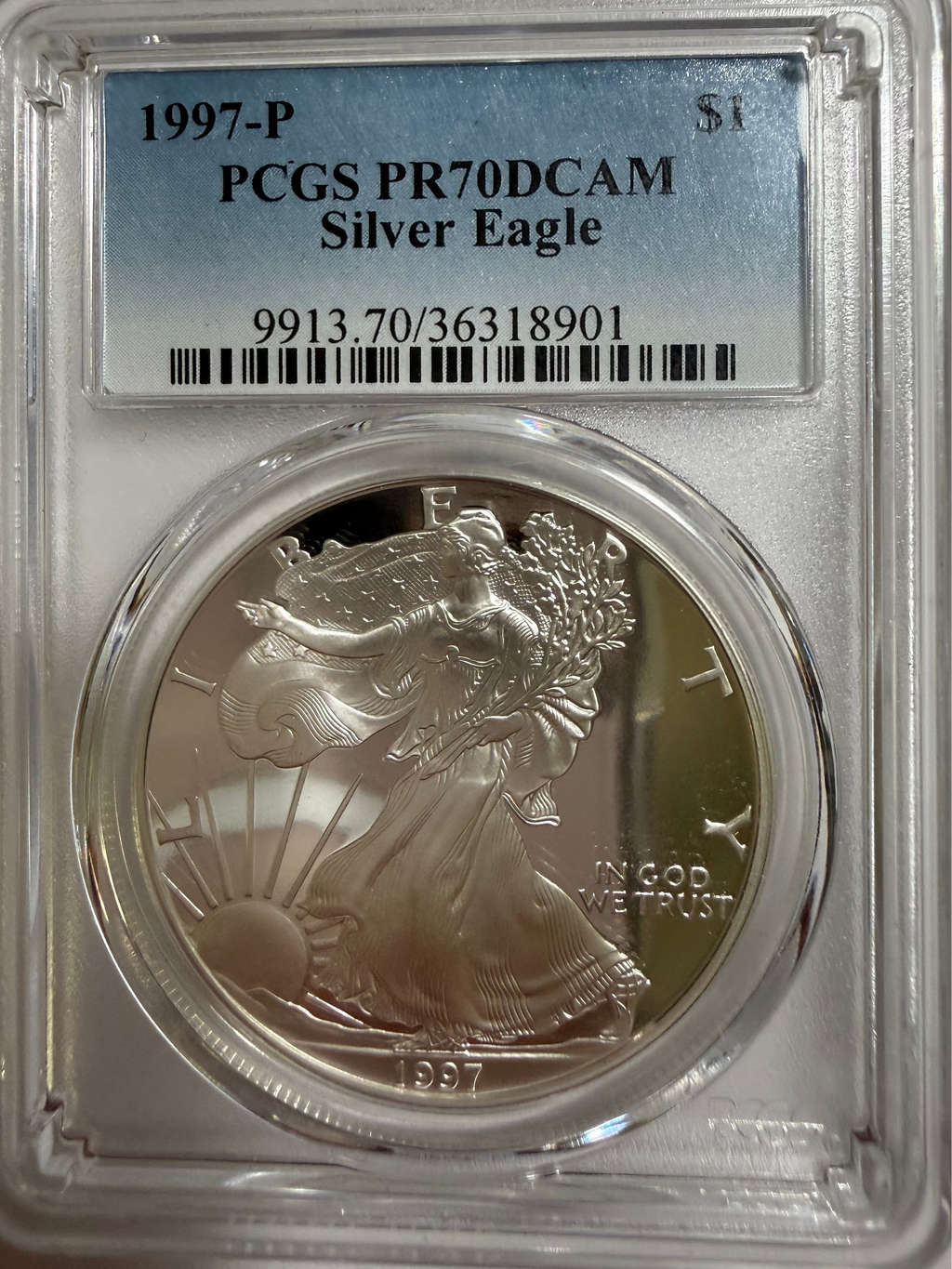 1997-P American Silver Eagle PR70 DCAM PCGS