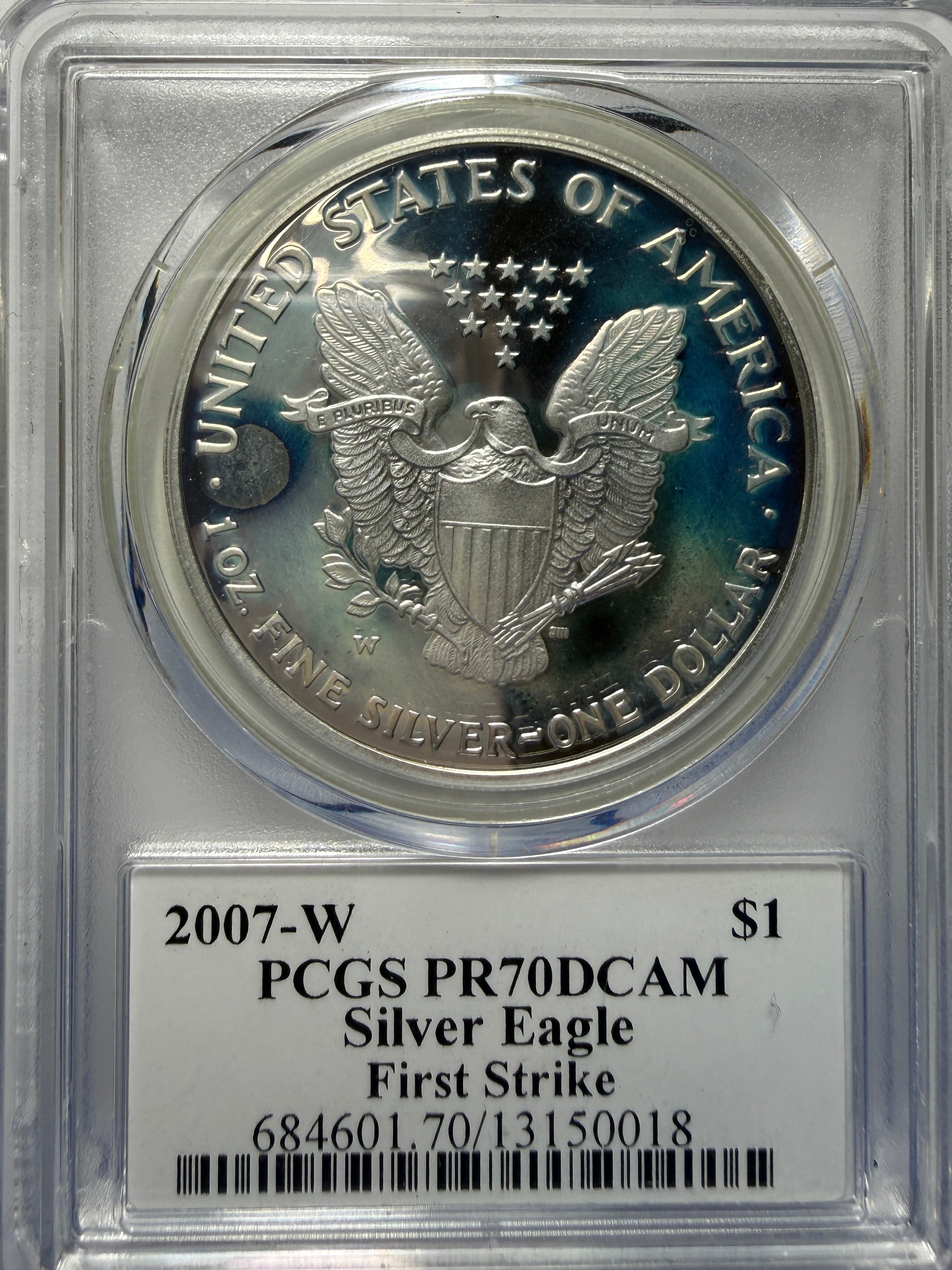 2007-W American Silver Eagle PCGS FS PR70 DCAM Mercanti signed