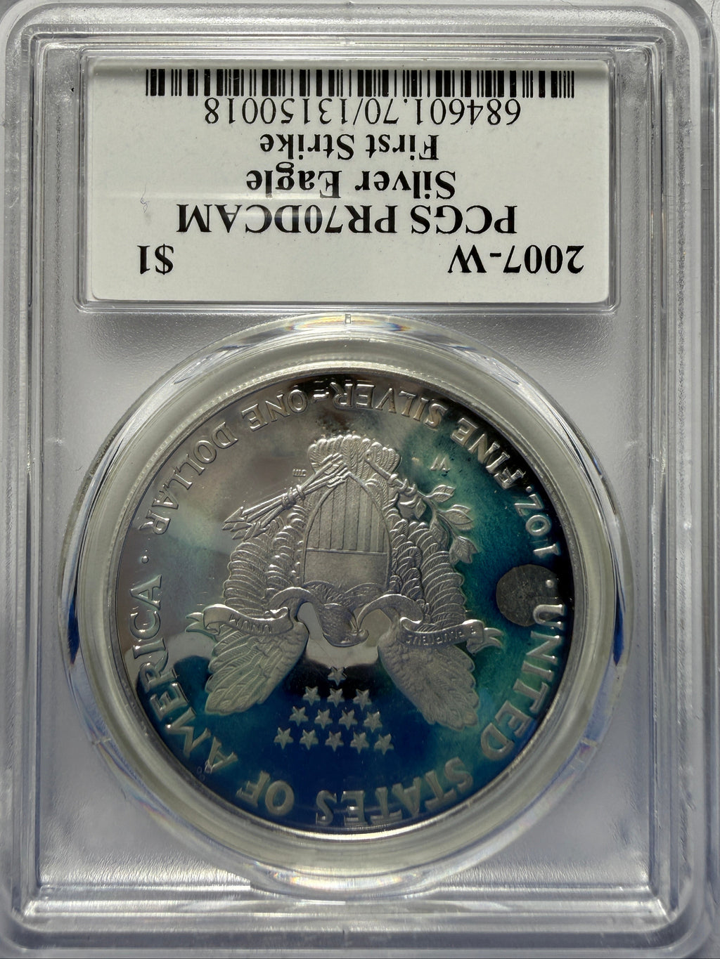 2007-W American Silver Eagle PCGS FS PR70 DCAM Mercanti signed