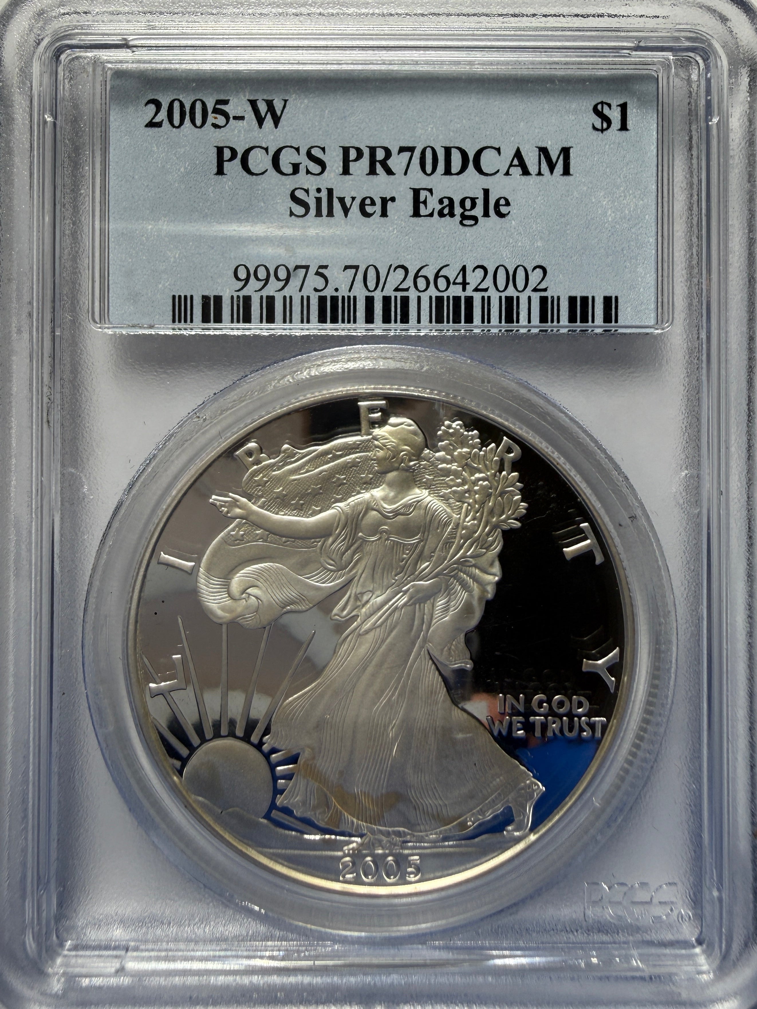2005-W American Silver Eagle PCGS PR70 DCAM