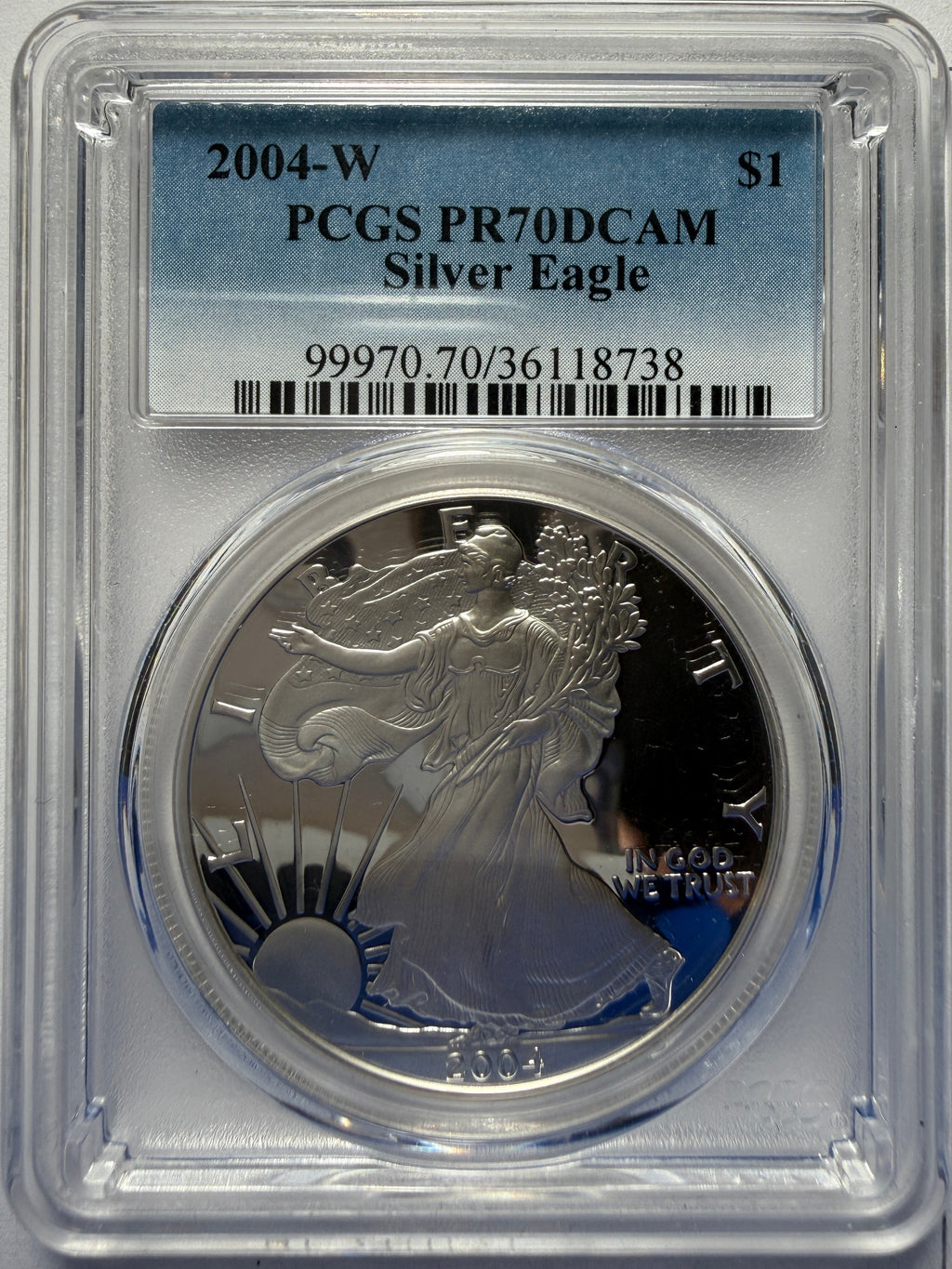 2004-W American Silver Eagle PCGS PR70 DCAM